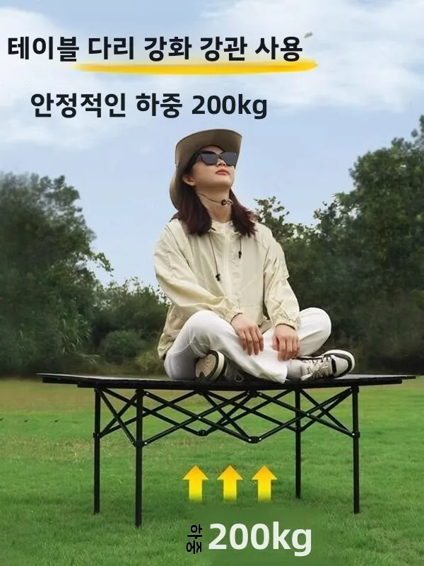 휴대용 야외 캠핑 접이식 테이블 및 의자 세트, 해변 바베큐용 탄소강 경량 피크닉 가구, 에그롤 테이블 의자 커버