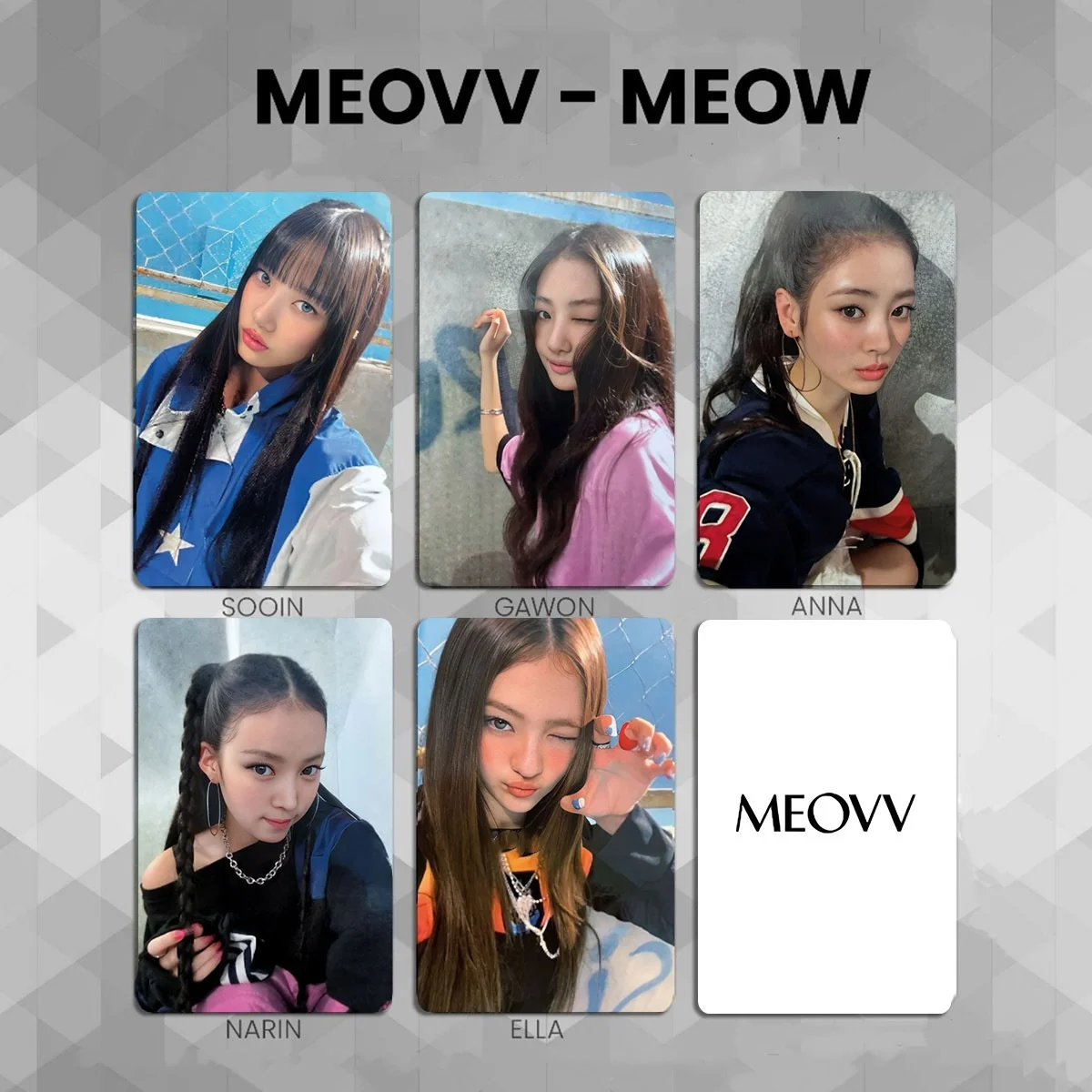 5Pcs/Set Kpop MEOVV Postcard Double Side Printing Photocard High