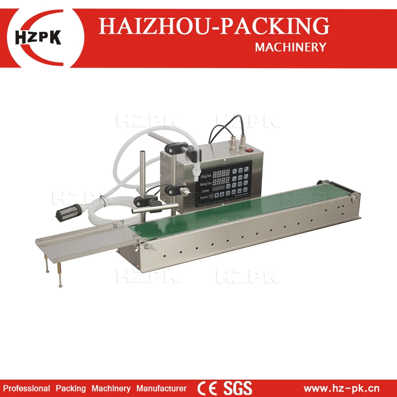 HZPK Table Top Digital Control Electric Small Volume Plastic Bottle Water Cosmetic Liquid Oil Filling Machine With Conveyor Auto 4