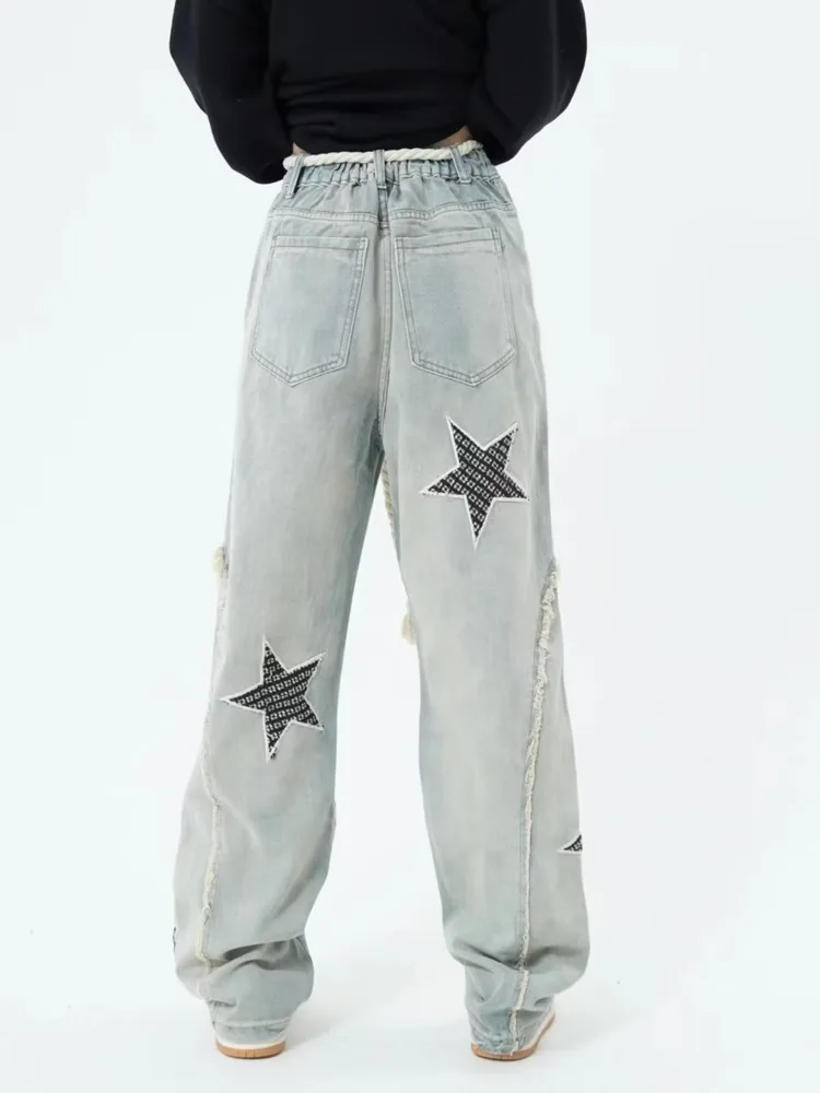 Yellow Mud Color Street Zippered Jeans  Women's High Street Trendy Straight Leg Pants  Slimming Micro Flared Pants