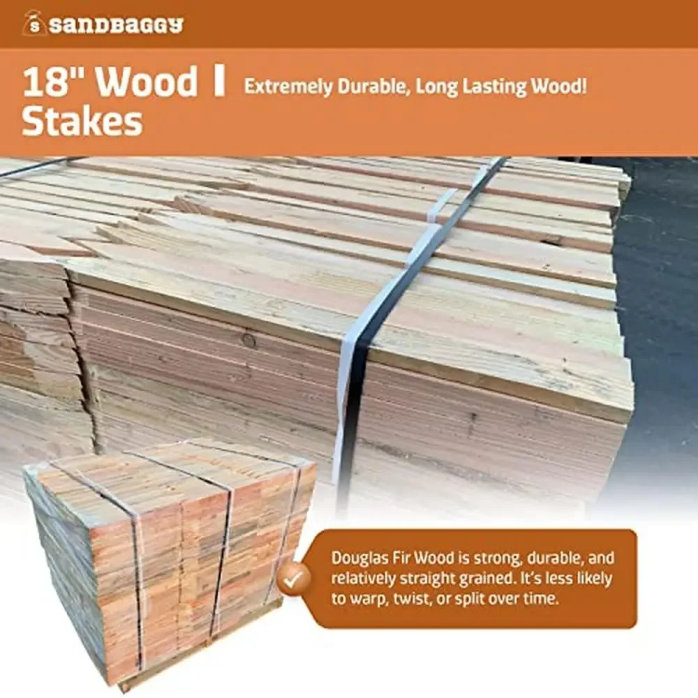 Wooden Grading Stakes 18" Surveying Construction Concrete Form 300-Pack Douglas Fir Made in USA