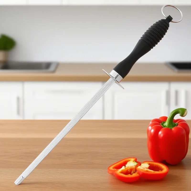 주방 도구 탄소강 칼갈이, 걸이 구멍이 있는 칼갈이 (10인치)