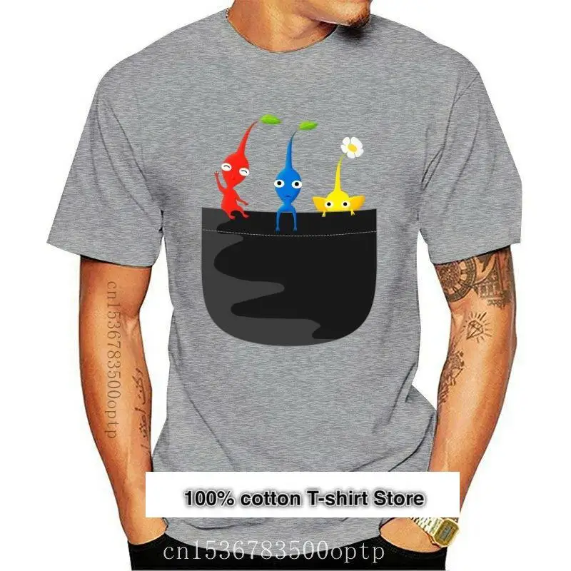 Camiseta de manga corta para hombre y mujer, camisa con bolsillo, Pikmin, 2021