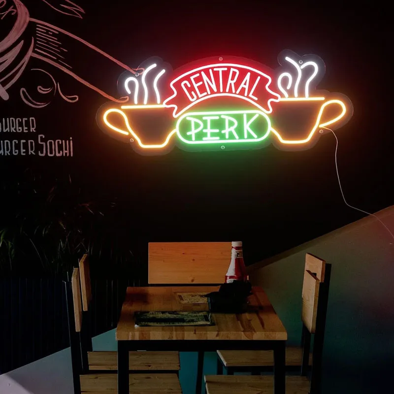 

Central Perk Neon Sign for Bar Pub Club Shop Home Wall Hanging Flex Neon Lights Wedding Home Party Led Light Wall Decor Gift