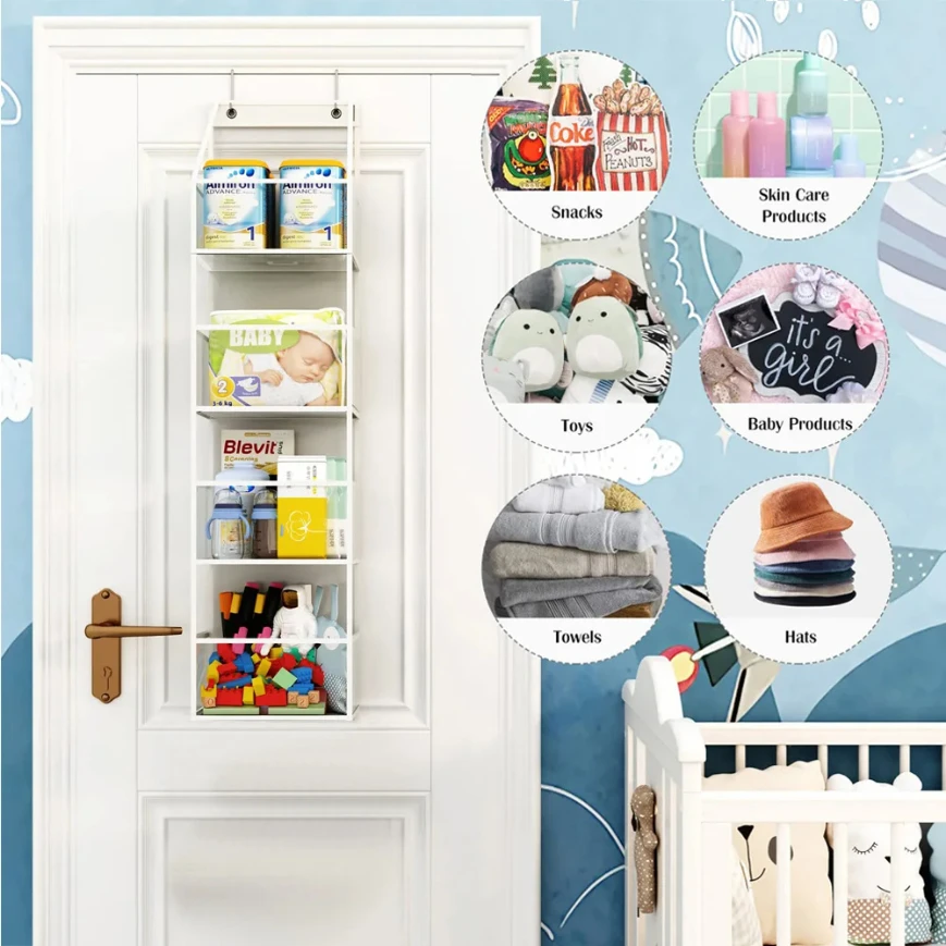 Multifunctional Fabric Hanging Bag for Behind Door Storage Organizer with Multilayers for Miscellaneous Items 5