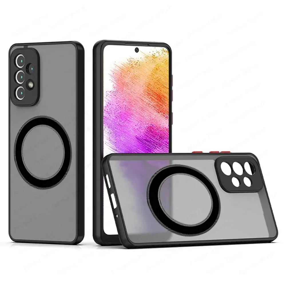 Armor Magnetic Case for Samsung Galaxy A53 A56 A54 A55 A52 A52S A35 A34 A33 A32 A14 A12 A13 A71 5G Wireless Charge Matte  Cover