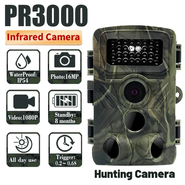 Cámara de rastreo de 24MP 1080P, cámara de juego con visión nocturna,  tiempo de activación de 0.2 s, cámaras de caza impermeables con LCD de 2.0