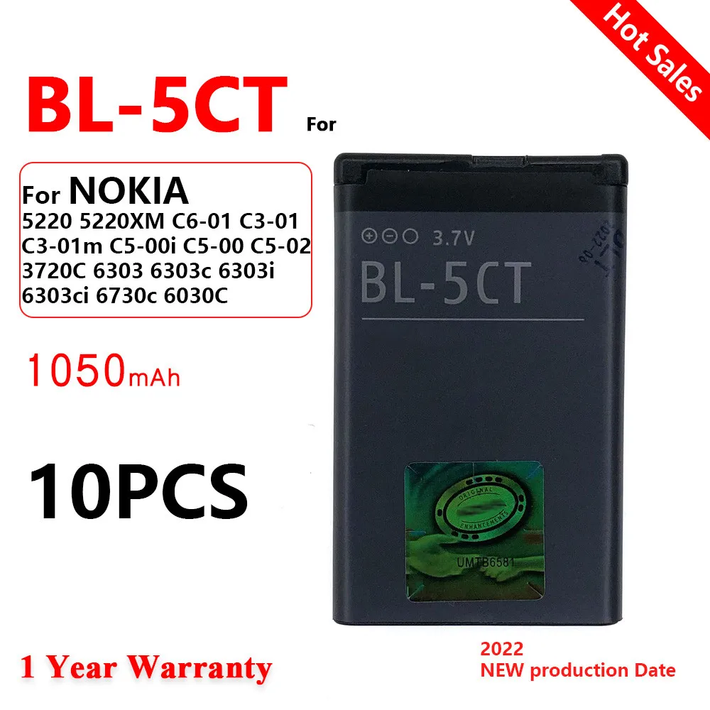 BL-5CT BL 5CT аккумуляторная батарея для Nokia мобильный телефон 6303 C5-00  3720 Классическая батарея 1050 мАч | AliExpress