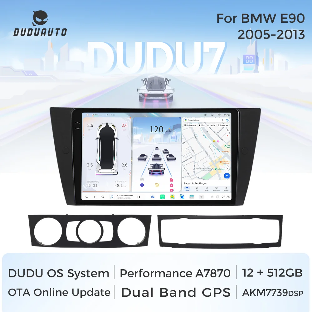 DUDUAUTO 2 Din Android Auto Radio Player Für BMW E90 E91 E92 E93 2005-2013 Auto GPS Navigation RDS DSP 4G BT CarPlay Autoradio