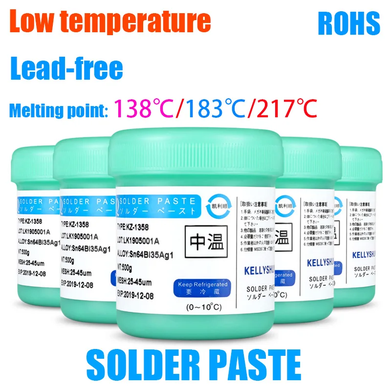 

KELLYSHUN 500g Lead-free Environmentally Friendly sliver Solder Paste High Temperature Solder Paste SMT