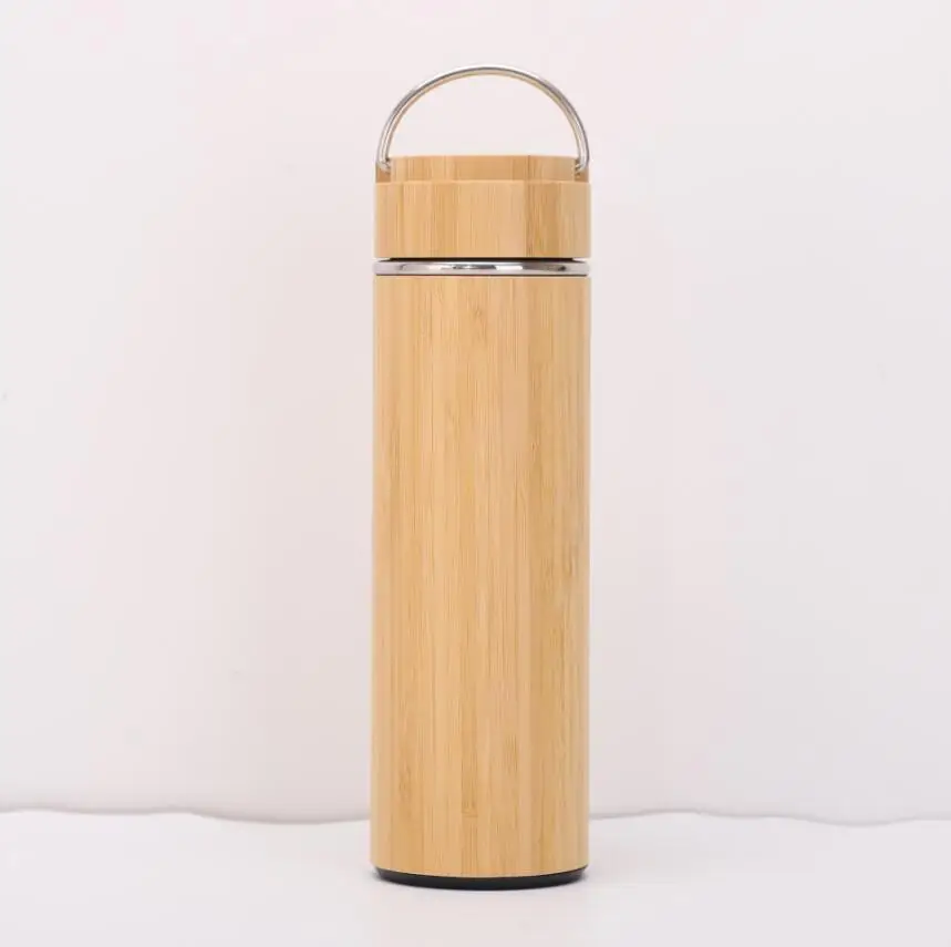 Bamboo Crafts Bamboo Tea Thermos Steel Double Wall Coffee Tea Vacuum Flask 400-500ml water bottle thermal mug stainless steel thermos bottle thermal water bottle stainless steel water bottle stainless steel cup stainless steel thermos cup stainless steel thermal container