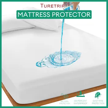 Housse de matelas imperméable, protection de lit anti-acariens, drap doux et respirant, toutes tailles disponibles (lisse) 1