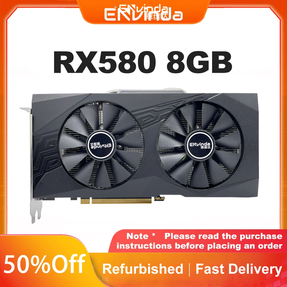 Radeon Rx 570 Ethereum Rx 580 Hashrate 2021 ENVINDA Video Card RX580 8G  256Bit 2048SP GDDR5