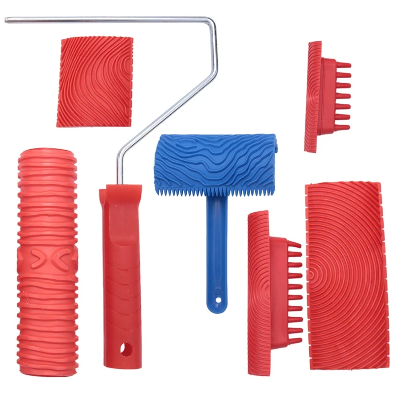 

Wood Grain Tool Set, 6Pcs 7 Inch Graining Painting Tool Wood Texture Paint Roller Wood Pattern Tools For Wall Room Art