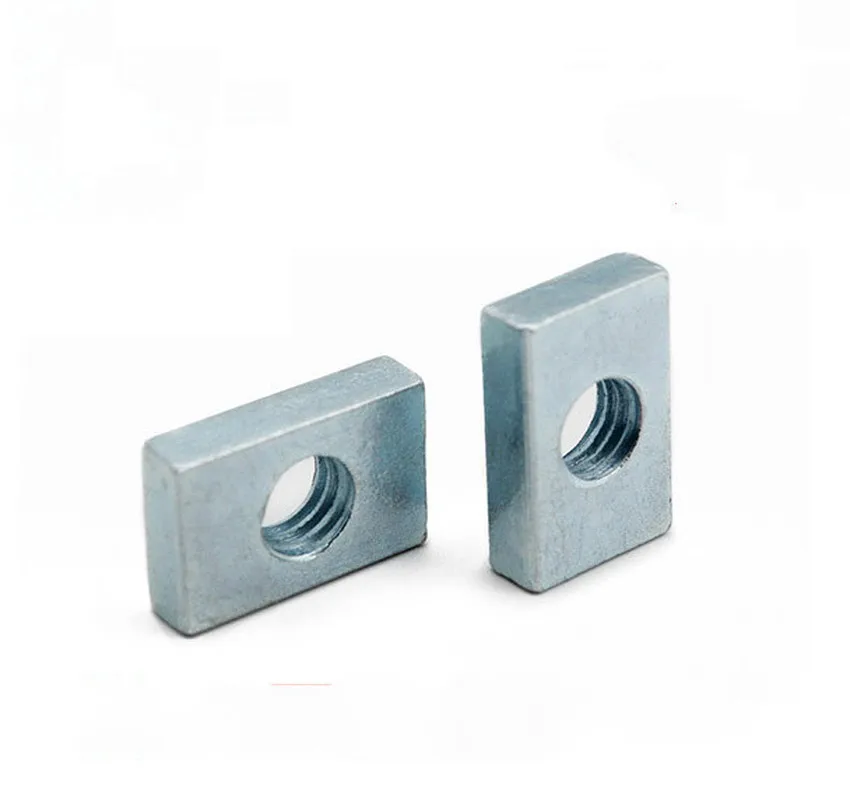 High Stability 100pcs M3 M4 M5 M6 Square Nut Rectangular Nuts GB39 Aluminum Profile Accessory Slider Block Thin Carbon Steel Countersunk Nut Complete Size : M3x10x5.5x2