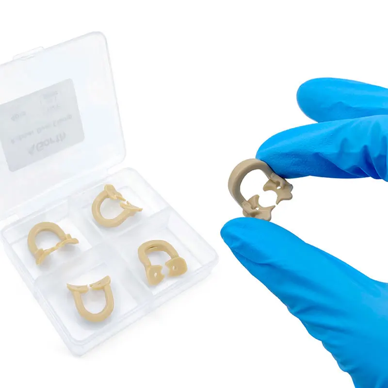 Dental harz Damm Gummi klemme Trenn ring Schnitt konturierte Klemme Damm Clips Harz Barriere Klemmen Zahnmedizin Werkzeuge – Detail 1