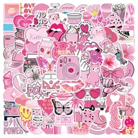 50/100PCS Pink VSCO Cute Girl Stickers Aesthetic Skateboard Laptop Guitar Graffiti Luggage Sticker Waterproof Decal Toys 1
