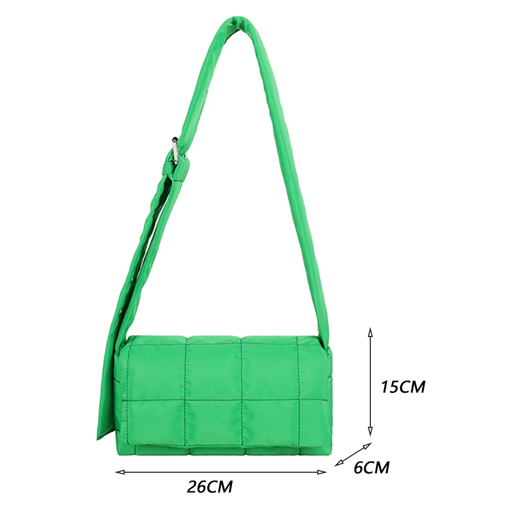 Women Nylon Cotton Padded Handbag Winter Warm Tote Bag Small Flap Tote Handbag