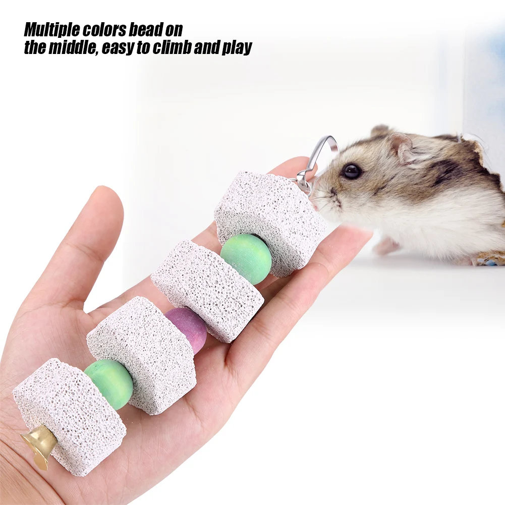 Parrot Grinding Stone Parrot Bird Teeth Grinding Stone Mouth Molar Cage Hamster Chinchilla Hanging String Chewing