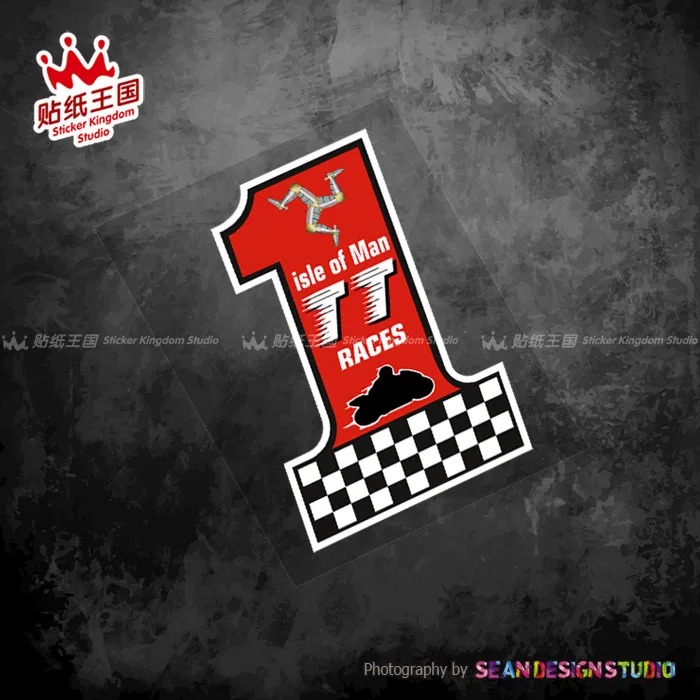 Per Isle Of Man Tt Races Adesivi Per Casco Moto Moto Bike Decalcomanie Impermeabili 19