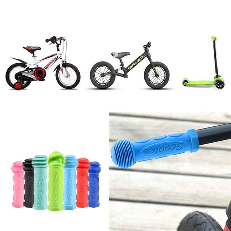 Bicycle Handlebar Grips Bicycle Accessories 1Pair Rubber Grip Handle Bike Handlebar Grips Cover Anti-skid Bicycle Tricycle Skateboard Scooter Child Kids