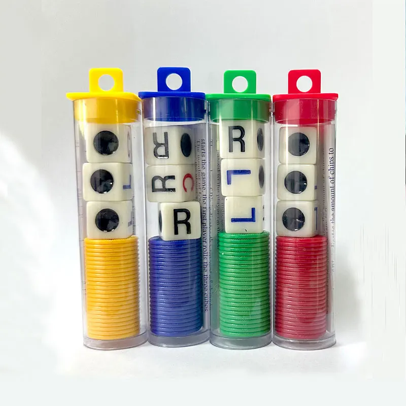 Game Dice Dice Set 1pc Left Center Right Family Game Set LCR with Chips Cylinder Version