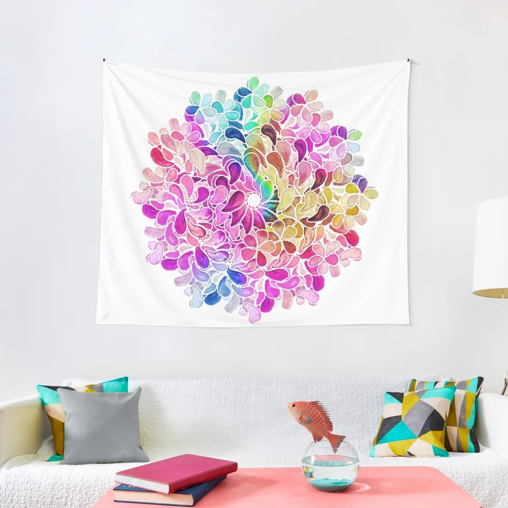 

Rainbow Watercolor Paisley Flower Tapestry Aesthetic Room Decor Bedroom Deco Room Design Wall Decor