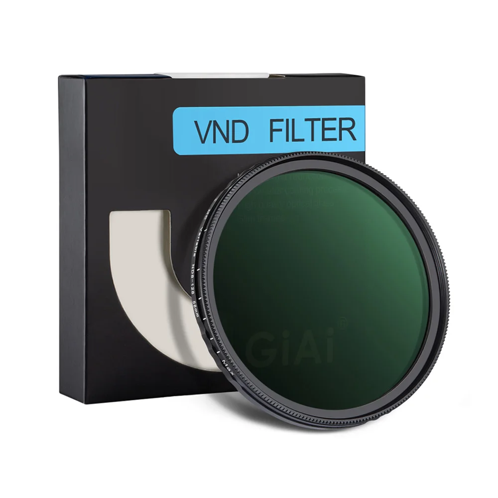 

GiAi Variable ND Filter ND8-ND128 49mm-82mm Camera Lens Neutral Density Filters with Nano Coating for Nikon Sony Canon DSLR