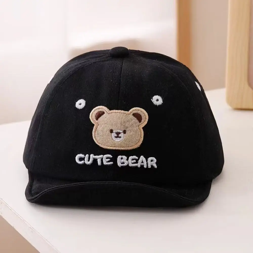 Cartoon Bear Baby Baseball Hat Breathable Soft-brim Toddler Peaked Cap INS Comfortable Children Sports Hats School Use