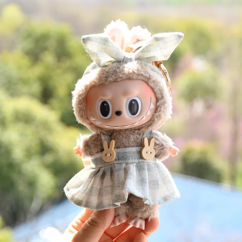 17cm Cute Mini Plush Doll'S Clothes Outfit Accessories For Korea Kpop Exo Labubu Idol Dolls Overalls Hat Clothing DIY Kids Gift 3