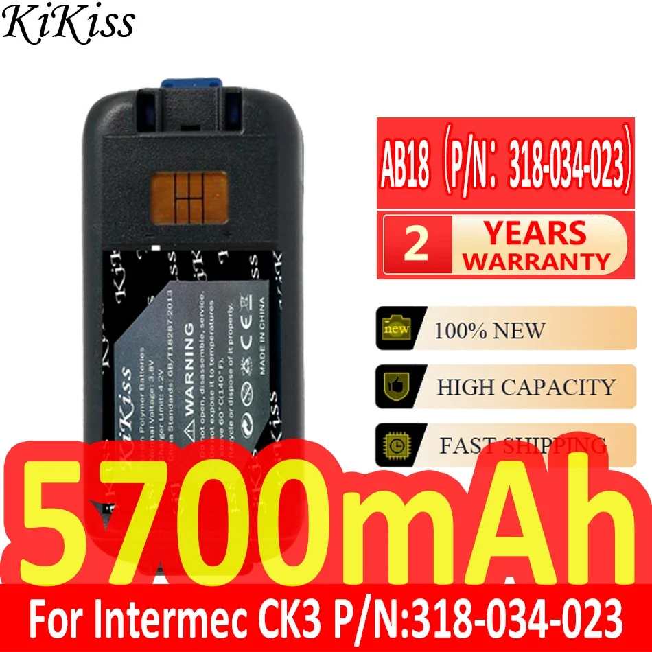 

5700mAh KiKiss Powerful Battery AB18 (P N 318-034-023) For Intermec CK3 CK3X CK3A1 CK3C1 CK3R PN 318-034-023 Bateria
