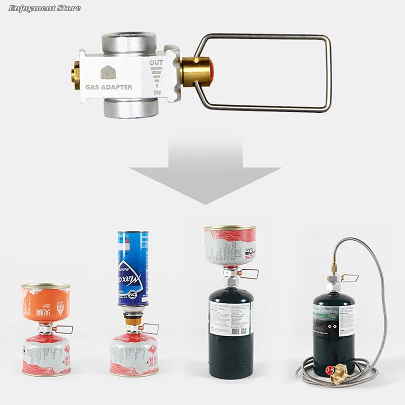 1x конвертер газа для кемпинга, конвертер газа, переключатель, заправка, плоский бак, адаптер для преобразования, газовый адаптер для кемпинга, уличные товары