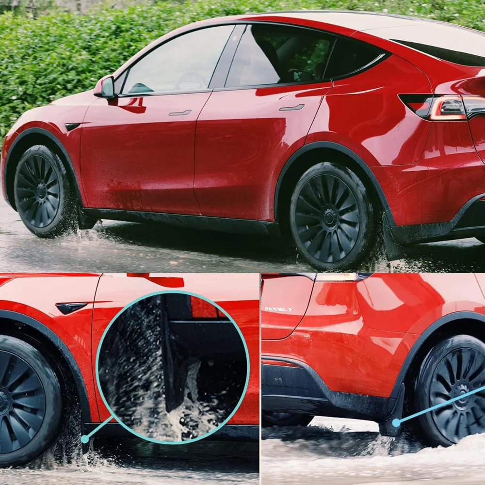 Tesla Model Y Juniper Accessories Wigoo No-Drill Mud Flaps For 2025 Tesla Model Y Juniper - Paint Protection & All-Weather Guards Accessories For - View #3