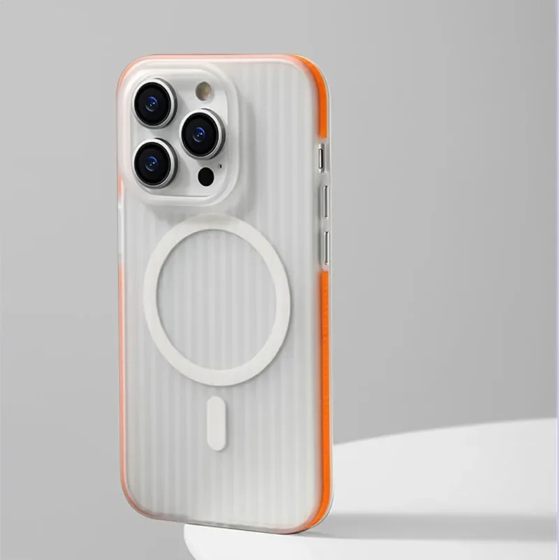 Corrugated Pattern Non-Slip Matte Hard Cover with MagSafe Wireless Charging Compatibility
