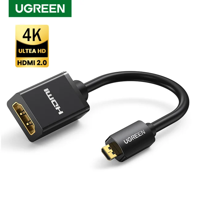UGREEN – adaptateur Micro HDMI mâle vers femelle, haute vitesse, HD 4K/60Hz  3D, pour Raspberry Pi 4 GoPro, câble de 22cm - AliExpress