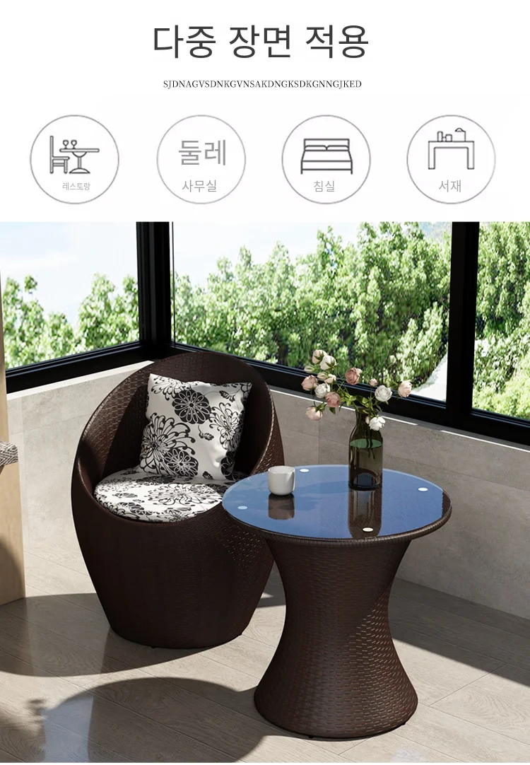 Description Picture 3 of itemOld Style Imitation Bamboo Egg Chair Iron Frame Single Sofa Balcony Leisure Bird's Nest Chair PE Rattan Weaving Home Furniture