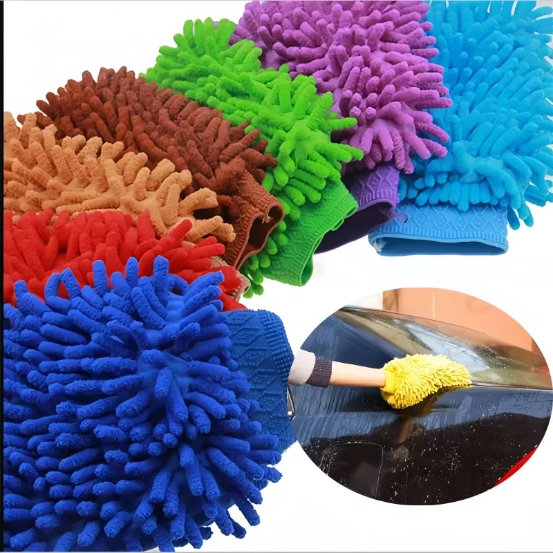 Ultra fine fiber car wash gloves for car cleaning, soft wash gloves