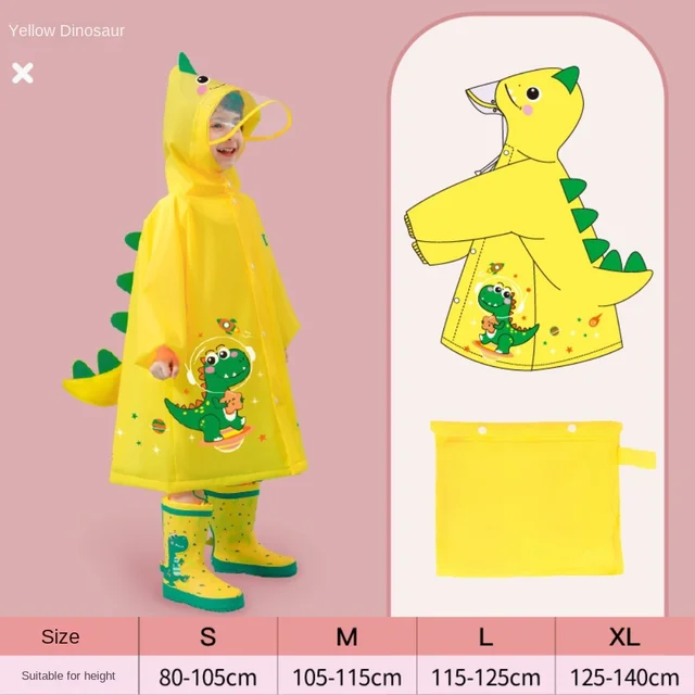 Tuta Impermeabile Bambini Unicorno E Dinosauro - Antipioggia Con Cappuccio, 1-9 Anni, Unisex - Foto 6