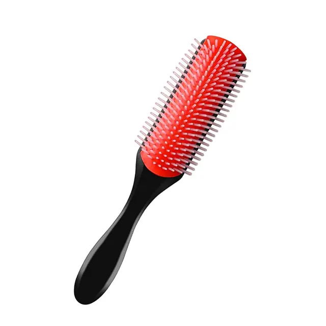 9-Rows Cushion Nylon Bristle Hair Brush Classic Detangling Wet Dry Curly Hair Defining Separating Shaping Styling Tool 1