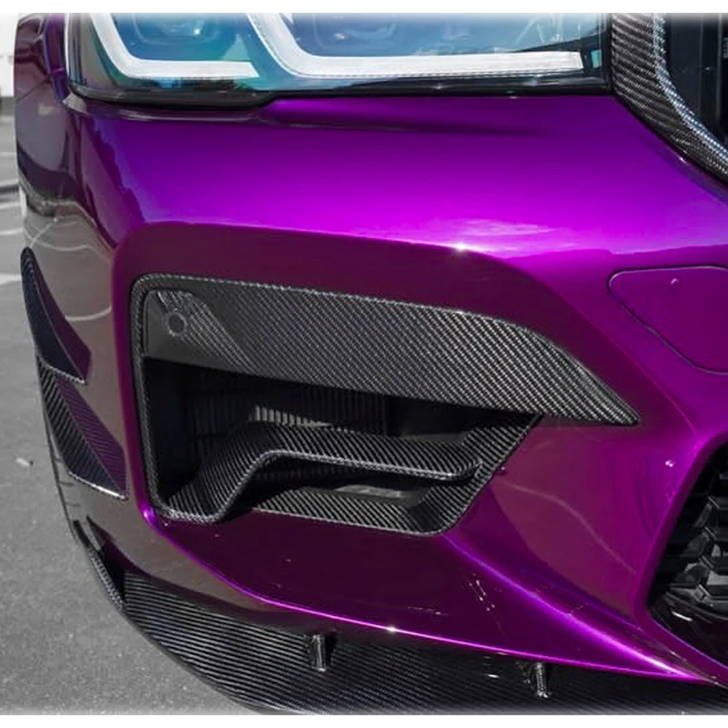 

For BMW 5 Series 2021 2022 F90 Lci M5 DRY Carbon Fiber 3M Paste Front Bumper Fog Lamp Cover Splitter Body Kit