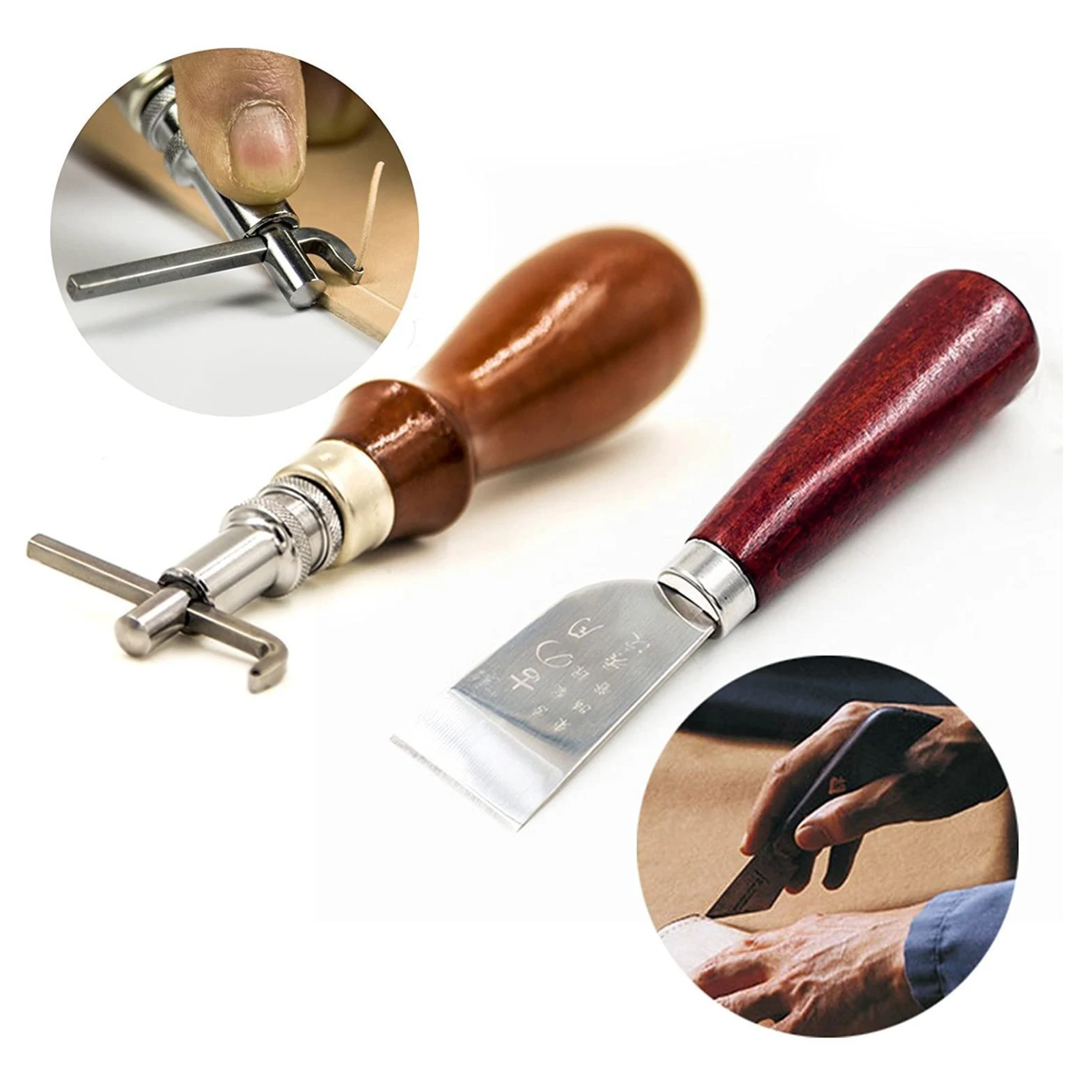 Leather Sewing Tools Craft DIY Hand Stitching Kit Groover Awl Waxed Thimble