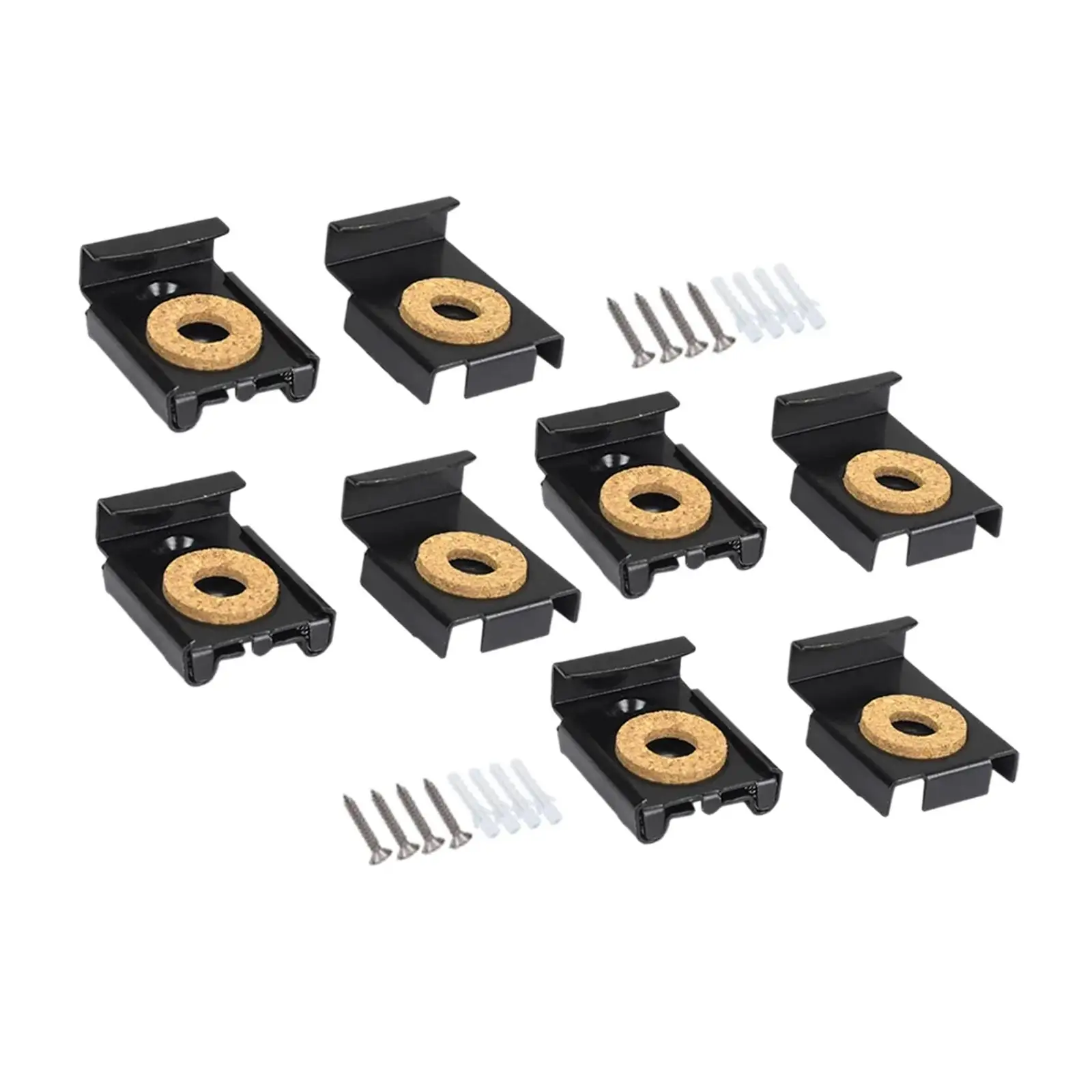 8Pcs Mirror Hanger Clips Set with Fittings Mirror Holder Clips Kit for Wall Mounting Frameless Billboard Displays