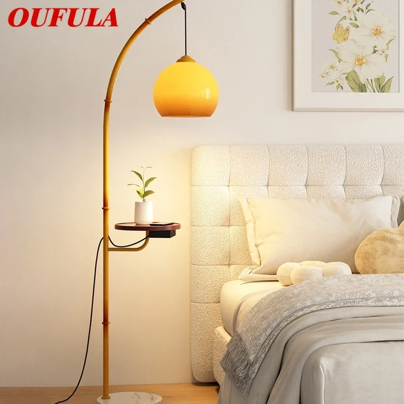 

OUFULA Nordic Floor Lamp Modern Family Iiving Room Bedroom Homestay Creativity LED Decorative Standing Light