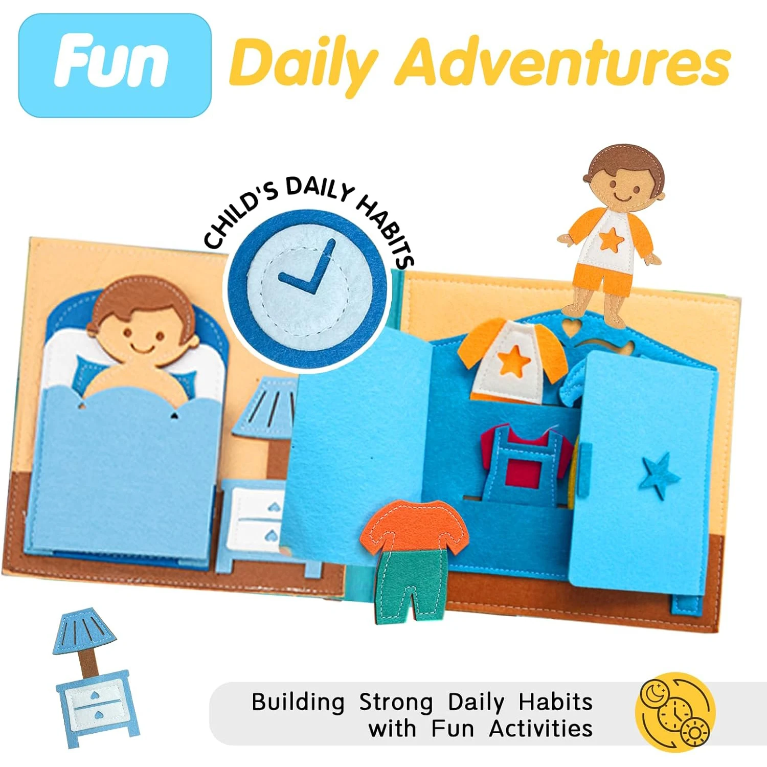 Montessori Felt Busy Quiet Book Educational Daily Learning Toy_voghion.com