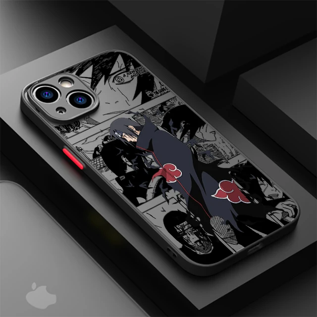 thumbnail image 1 of Funda de narutos-itachis para Apple iPhone, 15, 11, 14, 13, 12 Pro, 7, XR, X, XS, Max, 8 Plus, 6, 6S, SE, 2022, 15Pro, color negro mate, 1 of 5