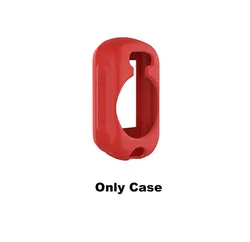 Cyclocomputer Protective Case with Dual Glass Films and Silicone Screen Cover for Edge 130 130Plus (Red case)