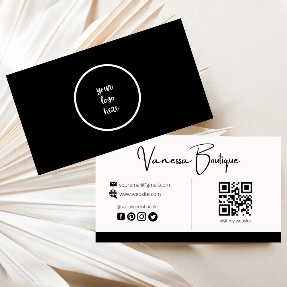 Customized Pink Business Card 300gsm Paper Cards With Logo Printing Double Sided Free Design Small Business Branding 90x54mm