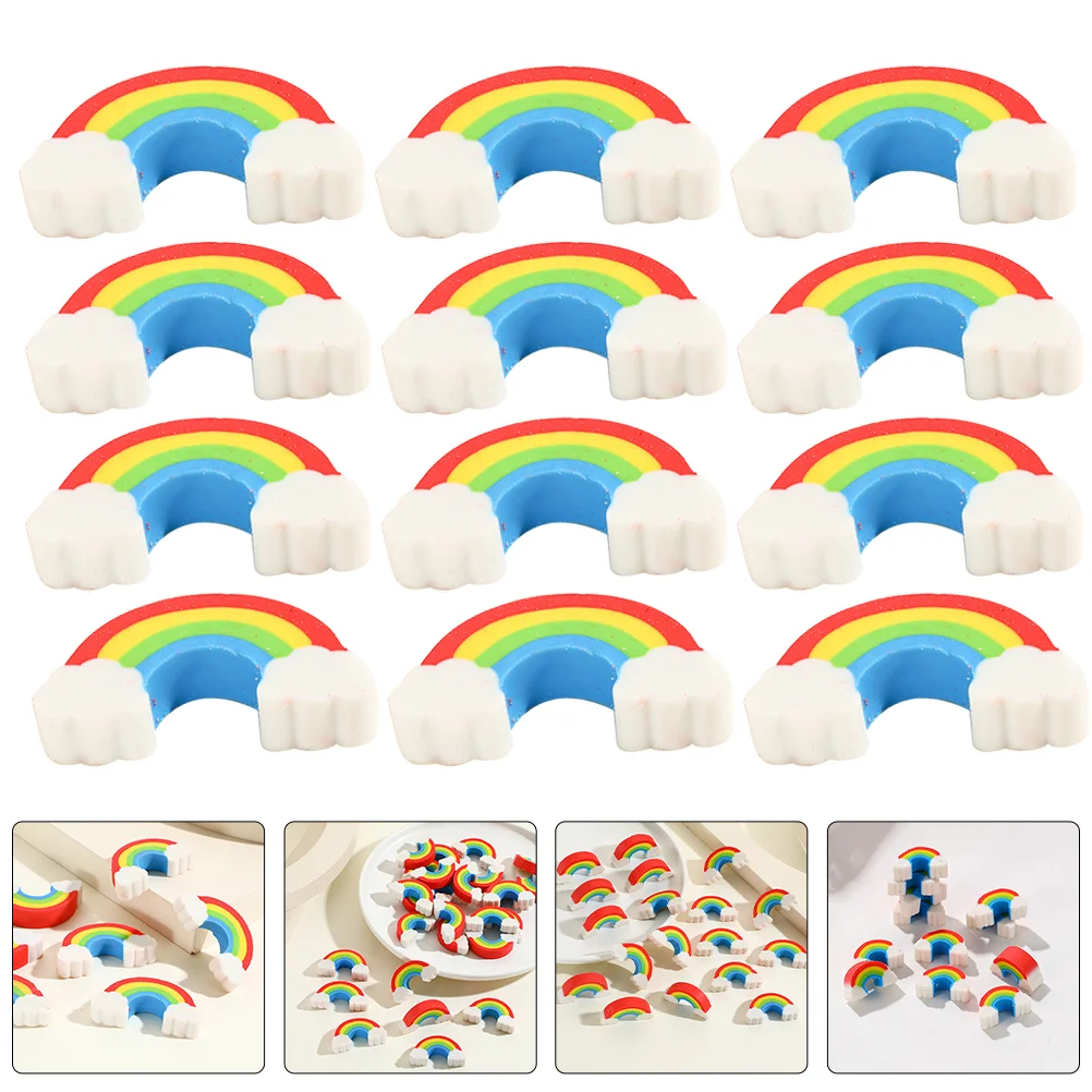 

100 Pcs Office Decor Rainbow Bridge Eraser Cute Erasers Delicate Drawing Accessory Adorable Pencil Cartoon Shaped Child