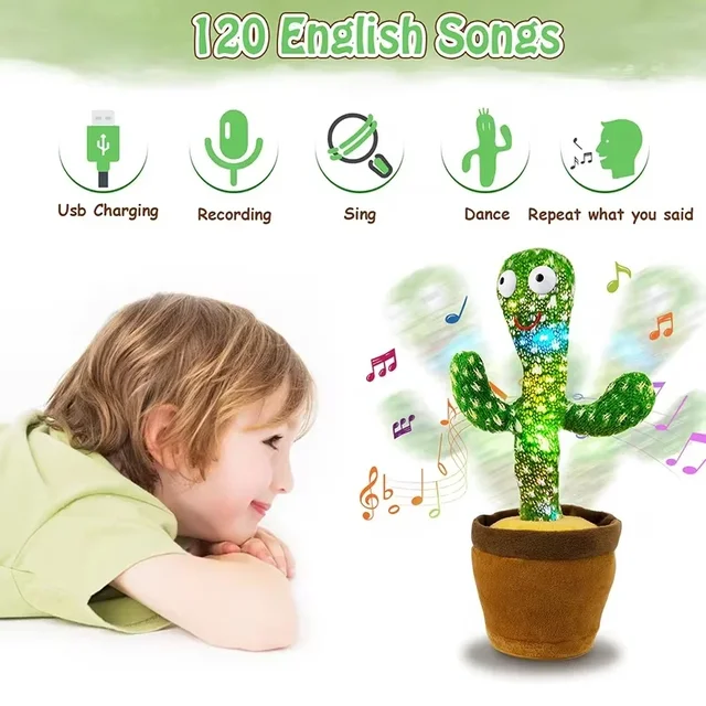Nouveau jouet de Cactus parlant dansant pour bébé en bas âge, cadeaux pour garçons et filles, jouets de chant et d'imitation, enregistrement, répétition, ce que vous dites 2