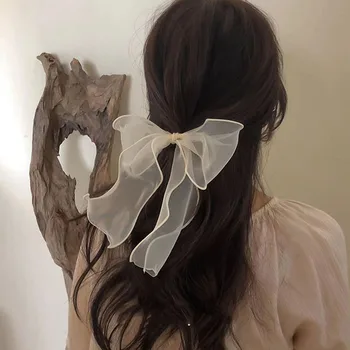 New Korean Bow Ribbon Elastic Hair Bands Women Elegant Hair Rope Elastic Ring Ties Headwear Girls Hair Accessories 1